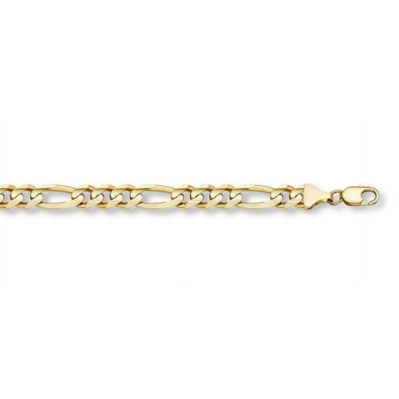 14K Solid Gold 8mm Figaro Link Bracelet  for Men