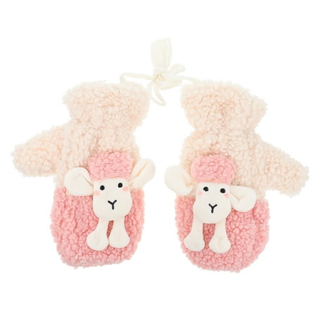 

HOMEMAXS 1 Pair Lovely Thicken Gloves Warm Plush Mittens Girl Winter Warm Gloves