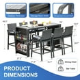 thumbnail image 5 of RADIATA 7-Piece Outdoor Bar Set, Patio High Top Table and Chairs with Stools, Bar Height Wicker Furniture for Backyard, Courtyard, and Poolside,Dark Gray, 5 of 7