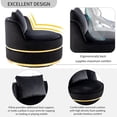 thumbnail image 4 of Harper & Bright Designs 360 Degree Swivel Accent Sofa Chair with Seat Cushion, Velvet Upholstered Round Barrel Chair for Living Room Bedroom, Black, 4 of 14
