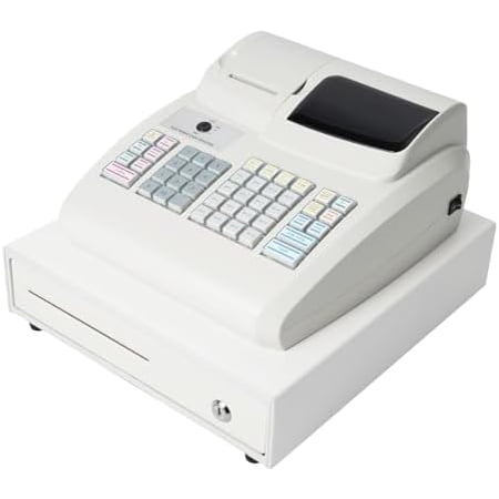 Electronic Cash Register, 47 Keys Commercial Cash Registers Cash Management System Stainless Steel Registers w/Thermal Print Head&6 Digital LED for Shopping Malls Retailers Restaurants$$Office