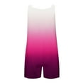thumbnail image 4 of Abcomgle Girls Rompers Size 14-16 Casual Sleeveless Cotton Linen Short Jumpsuits Kids Gradient Adjustable Strap Summer Clothes for Girls Summer Clothes with Pockets 7-8 Years,Hot Pink, 4 of 5