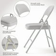 thumbnail image 5 of Folding Portable Card Table and Foldable Chair Set of 5, Pu Upholstered Foldable Chairs and Table With Metal Frame, Folding Table and Chair Suitable for Dining Room, Living Room, Office, Camping-Grey, 5 of 8