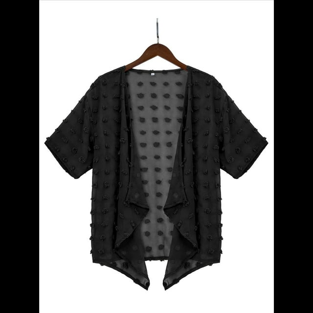 Cárdigan para Mujer, 3/4, Cárdigan Ligero, Color Negro, Talla XL