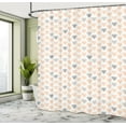 thumbnail image 5 of Ambesonne Abstract Shower Curtain, Pastel Crystal Diamonds, 69"Wx84"L, Peach and Grey, 5 of 5