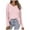 Pink, variant on VEKDONE Plus Size Waffle Shirts for Women 2025 Clearance Sales Long Sleeve V-neck Tunics Tops Solid Color Loose Fit Outwear Fall Lightweight Soft Pullover Blouse