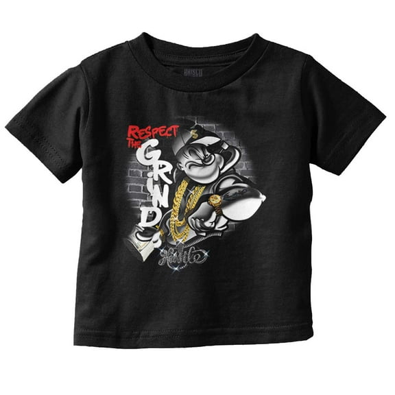 Urban Popeye Respect the Grind Toddler Boy Girl T Shirt Infant Toddler Brisco Brands 6M
