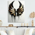 thumbnail image 2 of Designart Black Silver And Gold Angel Wings III Canvas Wall Art, 2 of 5