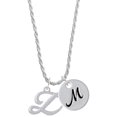 thumbnail image 1 of Delight Jewelry Silvertone Small Gelato Script Initial - Z - Silvertone Script Initial Disc - M - Charm Necklace, 20"+3", 1 of 4