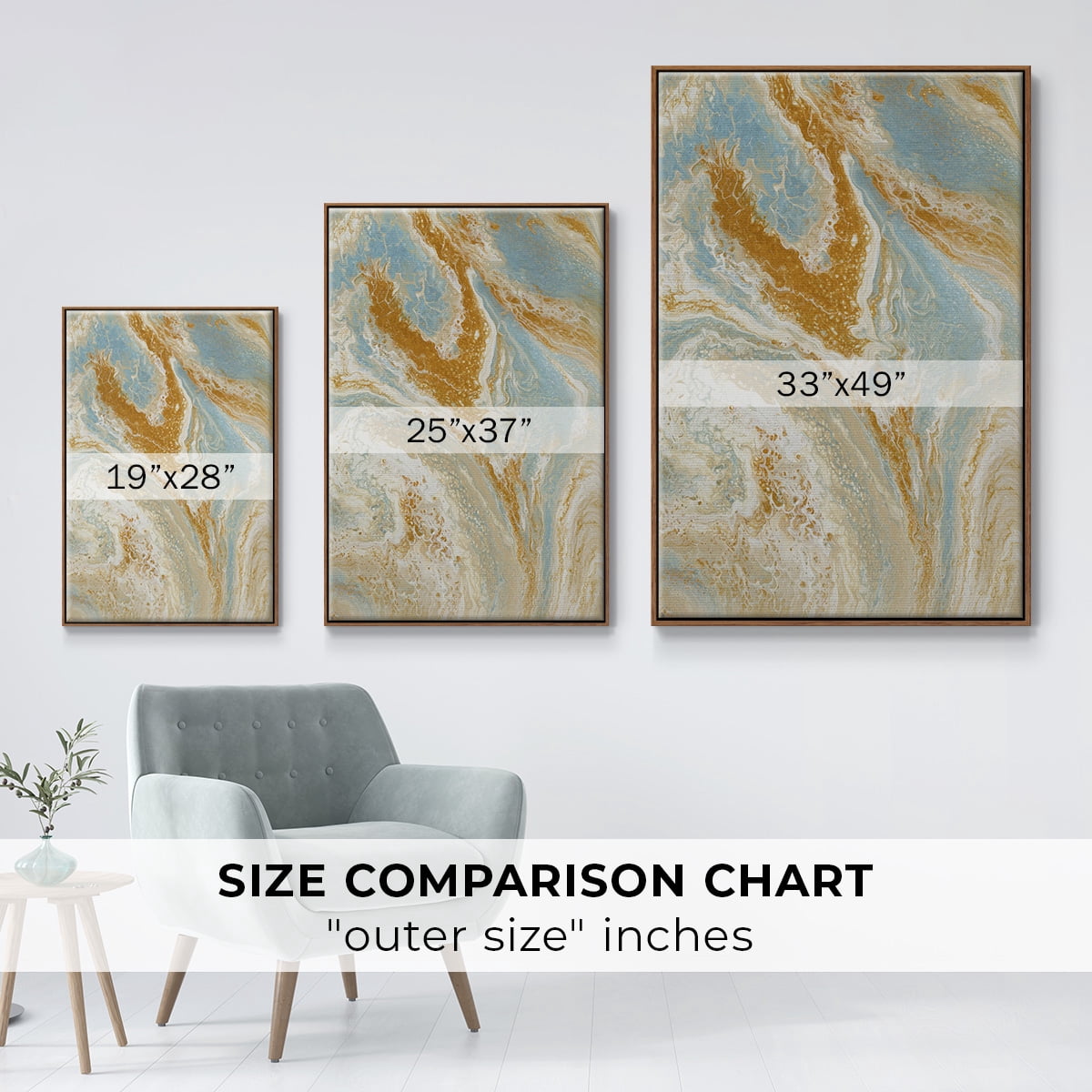 C41 Framed Premium Gallery Wrapped Canvas - Ready to Hang - 25 x 37 - Walnut Floating Frame