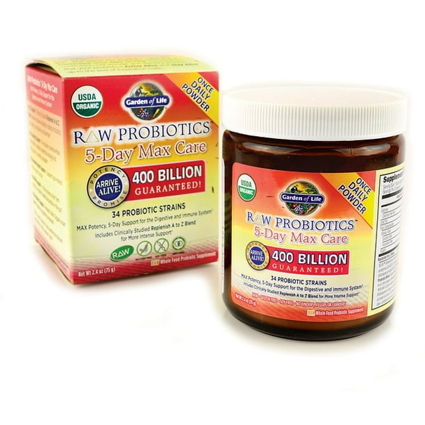 Garden of Life Raw Probiotics 5-Day Max Care 400 Billion ...