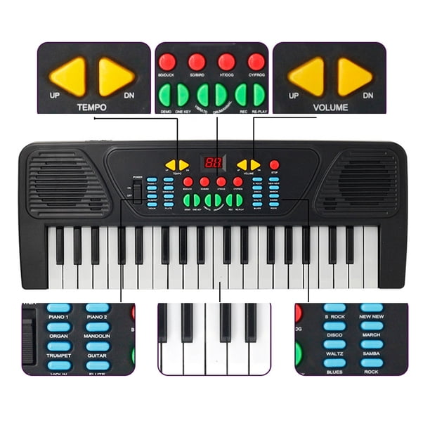 GOPLUS Piano Enfant à 37 Touches avec Pupitre et Tabouret Assortis,Jouet Clavier de Piano Enfant avec Microphone Ajustable,15 Volumes Réglables et 4 Tons Charge 50KG (Bleu Foncé, 37 Touches GOPLUS Piano Enfant à 37 Touches avec Pupitre et Tabouret Assortis,Jouet Clavier de Piano Enfant avec Microphone Ajustable,15 Volumes Réglables et 4 Tons Charge 50KG (Bleu Foncé, 37 Touches