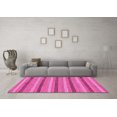 thumbnail image 3 of Ahgly Company Indoor Round Abstract Pink Modern Area Rugs, 7' Round, 3 of 4