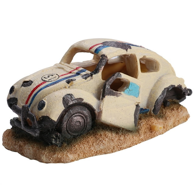 Resin Aquarium Decor,Durable Simulation Resin Sedan Simulation Resin Aquarium Decor Aquarium Ornaments Precision Engineered