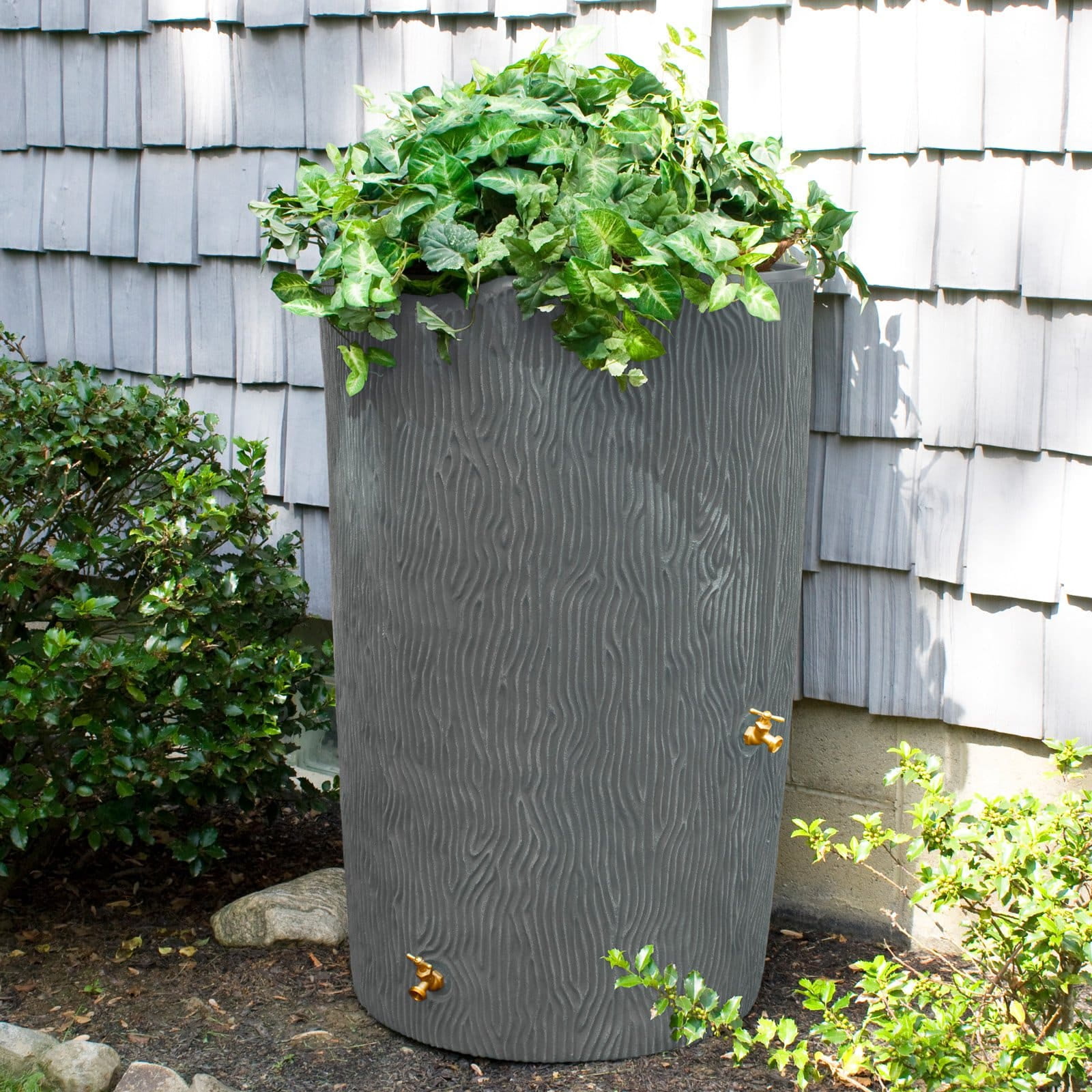 Good Ideas Impressions Bark 50 Gallon Rain Saver - Terra Cotta