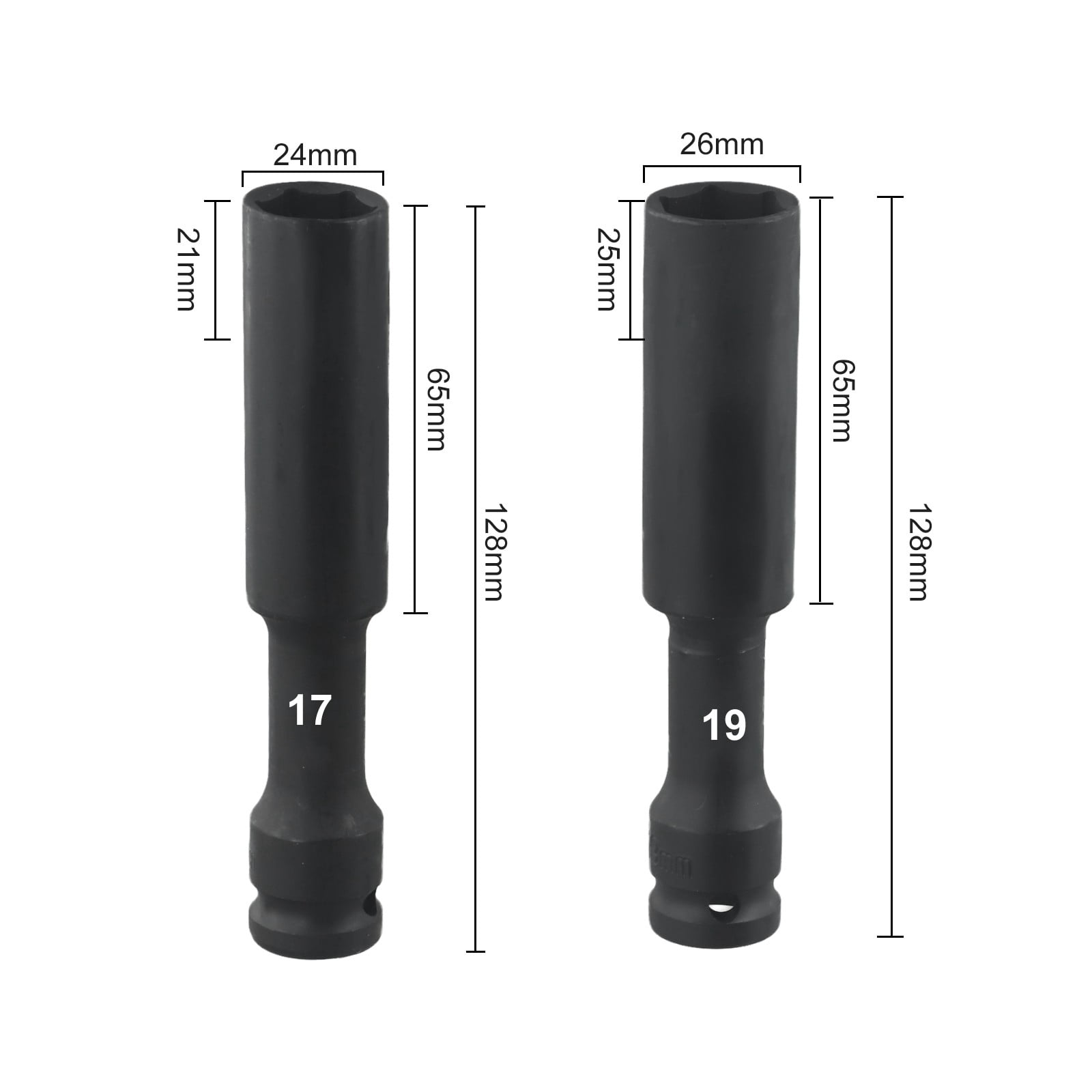 12Mm Drive Wrench Socket Set Range Of Head Sizes Thin Wall Design 17+19 Fangkenuo