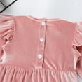 thumbnail image 6 of IBTOM CASTLE Infant Baby Girls Velvet Romper First Birthday Outfit Ruffles Long Sleeve Bodysuit Jumpsuit Christmas Fall Winter Clothes for Photo Shoot 6-12 Months Pink + Gold, 6 of 8