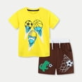thumbnail image 2 of Kogui Boys Toddler Clothes Baby Boy Summer Clothes Outfit Short Sleeve T-shirt Shorts Set Outfits for Boys 2T 3T (Yellow,2-3 Years), 2 of 5