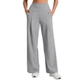 thumbnail image 2 of Wide Leg Yoga Pants for Women High Waisted Loose Fit Casual Summer Workout Lounge Trousers with Pockets, 2XL, 2 of 5