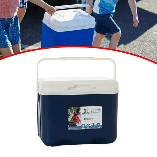 Caja refrigeradora Caja aislada 6L Personal para congelar/comida caliente Caja de hielo de hielo pequeño duro para barco de pesca Camping al Azul