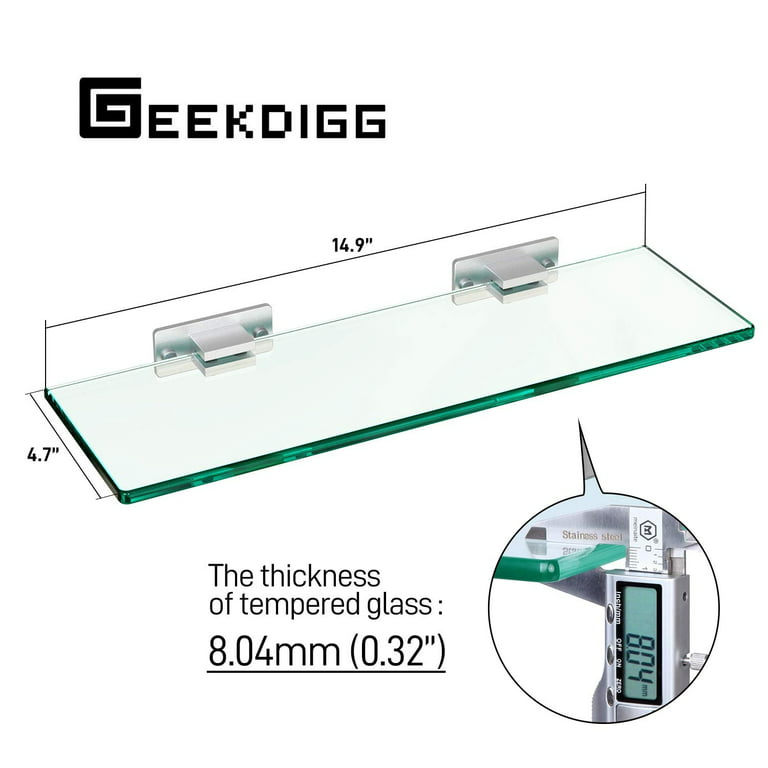 Geekdigg 2 Pack Corner Shower Caddy Shelf, Acrylic Wall Mounted