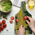 thumbnail image 3 of Fall Cutting Board, Colorful Aspen Forest in Colorado Rocky Mountains Western Wilderness USA Theme, Tempered Glass Cutting and Serving Board, Wine Bottle Shape, Green Yellow Grey, by Ambesonne, 3 of 5