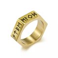 thumbnail image 7 of QQTDFG Men Women Viking Ring Stainless Steel Hexagon Norse Raven Runes Band Size 7-13-Silver-7, 7 of 7