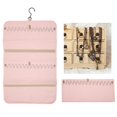 thumbnail image 4 of Organizador de joyas de viaje Bolsa de almacenamiento de joyas de viaje de nailon plegable para collares pendientes anillos rosa, 4 of 8