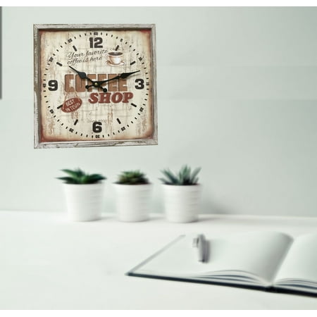Wooden Clock Coffee shop Best in Town. Product Size: 12 x 12 x