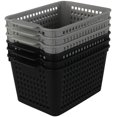 thumbnail image 1 of Woven Plastic Storage Basket, Small Bin Organizer for Office, Kitchen, Bathroom(6 Packs), 1 of 6