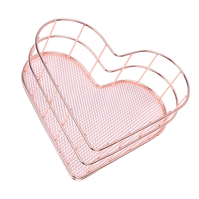 unbranded 1Ud Caja Organizadora Metal Rosa Dorado Para Revistas Libros Con Duradero