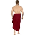 thumbnail image 2 of HAPPY BAY Men's Bath Trunk Holiday Sarong Pareo Beach Wrap One Size Maroon, Solid Summer Vacation Aloha, 2 of 4