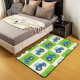 thumbnail image 3 of Erosebridal Excavator Area Rug,Construction Site Car Carpet 3x5 for Bedside,Equipment Truck Rug,Cartoon Tractor Patchwork Accent Rug Set for Living Room Non Slip,Green White, 3 of 6