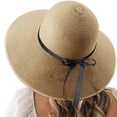 thumbnail image 2 of Womens Sun Hat Wide Brim Beach Hats For Big Straw Summer Hat Floppy Foldable Roll Up Cap Visor Cap, 2 of 4
