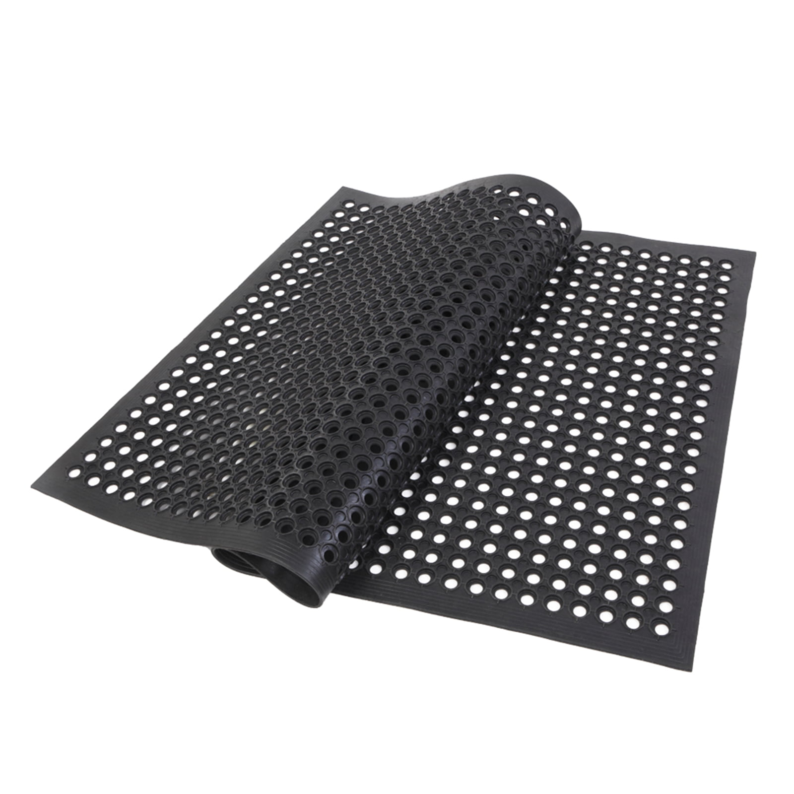 Multi-functional Floor Mat Anti Fatigue Kitchen Bar Rubber Drainage Black 2 Size 