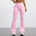 thumbnail image 6 of Flare Yoga Pants for Women Stretch High Waisted Tummy Control Bell Bottoms Leggings Comfy Casual Workout Bootcut Yoga Pants Pink M, 6 of 6
