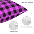 thumbnail image 3 of Pofeuu Purple Black Buffalo Plaid Print Double-sided plush pillowcase Square Throw Pillow Covers Pillows Cover for Living Room Bedroom Sofa Couch Cushion Cover（No pillow core）-16"x16", 3 of 7