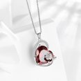 thumbnail image 6 of Juwaliy 925 Sterling Silver 15MM Heart Necklace Women January Birthstone Garnet Jewelry Red Rose Flower Pendant Mother Birthday Valentine's Day Xmas Gift, 6 of 9