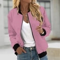 thumbnail image 2 of Womens Bomber Jacket 2026 Casual Coat Fall Fashion Lightweight Zip Up Long Sleeve Outerwear Windbreaker Pocket Going Out Tops Ladies, 2 of 5