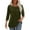04Army Green, variant on EANJE Shirts for Women Casual 3/4 Length Sleeve Tunics Shirt Fall Pleated Blouses Crew Neck Solid Color Print Dressy Casual Flowy Clothing Army Green 2XL