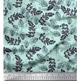 thumbnail image 1 of Soimoi Vert Poly Georgette Tissu Artistique Feuilles Tissu Imprimé 1 Yard 42 Inch Wide, 1 of 3