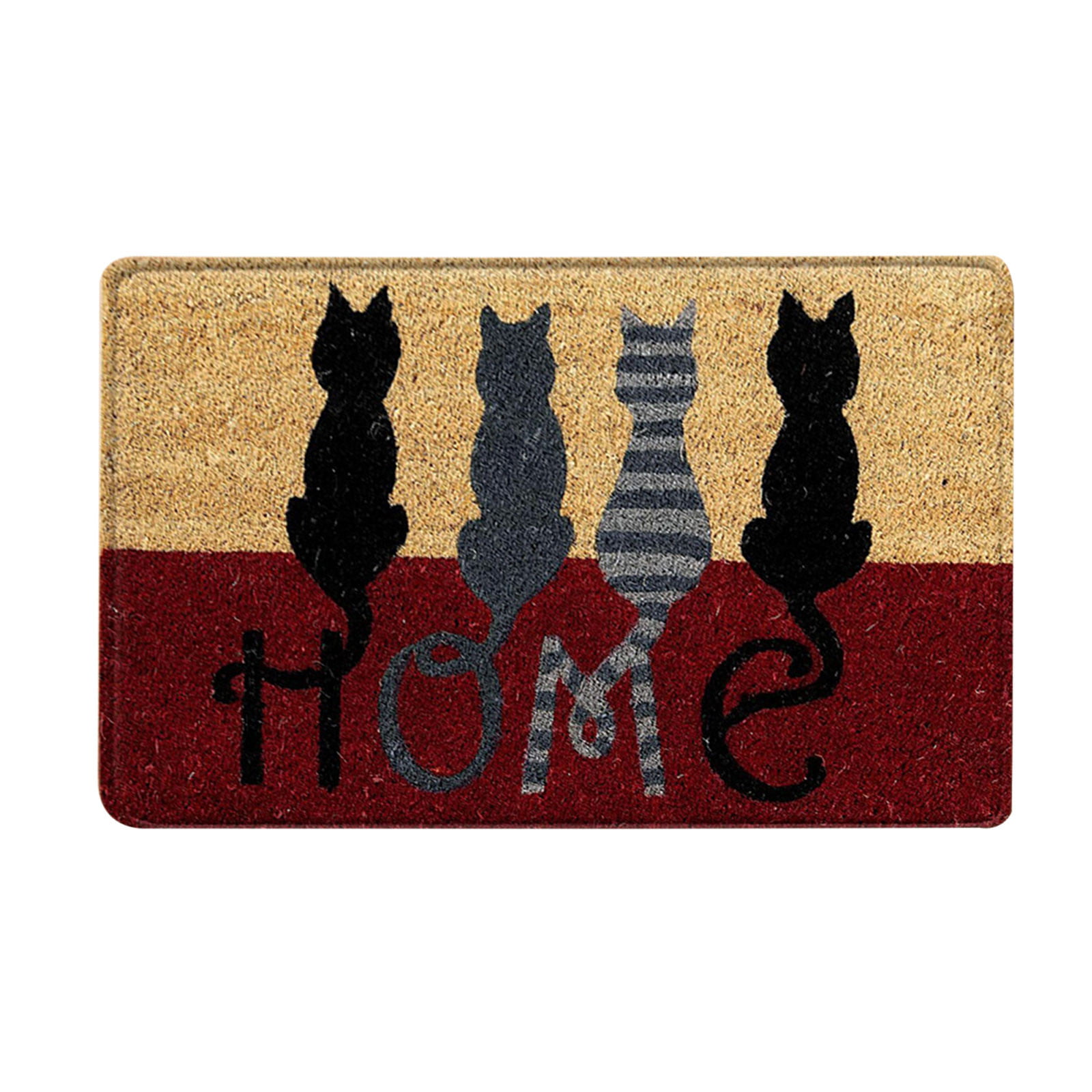 18" X 27" "CURIOUS CAT" DOORMAT WITH NONSKID RUBBER BACKING CAT WELCOME MAT 
