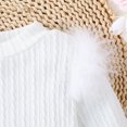 thumbnail image 6 of FAIWAD Girl's Fuzzy Patchwork Skirt Set Puff Long Sleeve Pullover Tops and Mini Skirt Girl 2 Piece Outfits, 6 of 8