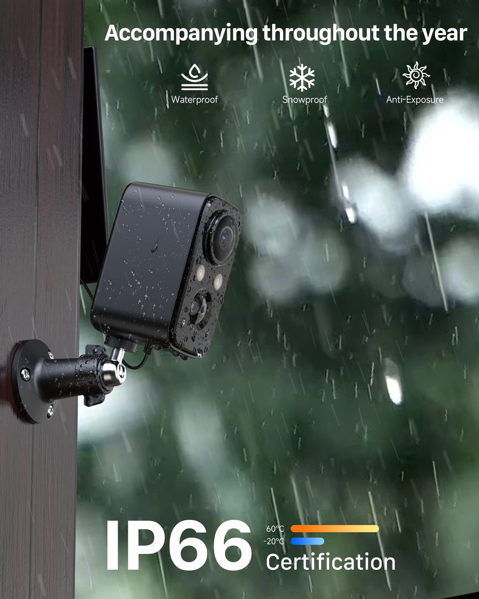 GMOX 2K Wireless Outdoor Security Camera, UHD Live View Home Surveillance Camera 2 Pack
