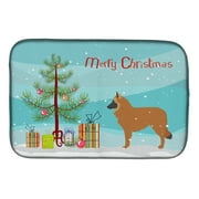 Carolines Treasures BB2979DDM Belgian Shepherd Merry Christmas Tree Dish Drying Mat, 14 x 21", multicolor