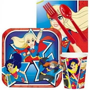 BirthdayExpress DC Comics Super Hero Girl Party Supplies - Large plates Party Pack