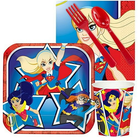 BirthdayExpress DC Comics Super Hero Girl Party Supplies - Large plates Party Pack