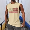 thumbnail image 2 of HCNTES Men's Knit Tank Tops Casual Sleeveless T Shirts Beach Tank Workout Henley Shirts Muscle Fit Running Vest(Beige,XXL), 2 of 4