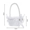 thumbnail image 5 of Wedding Flower Girls Basket Bowknot Satin Flower Baskets with Handle for Wedding Party, 5 of 5