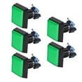 thumbnail image 4 of Juego de botón pulsador 50x50 cuadrado 12V interruptor pulsador iluminado LED con microinterruptor para arcade de video verde 5 piezas, 4 of 5